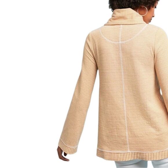 Maeve by Anthropologie Size SMALL Tai Cowl Neck Pullover Sweater Yellow Striped - Picture 5 of 10